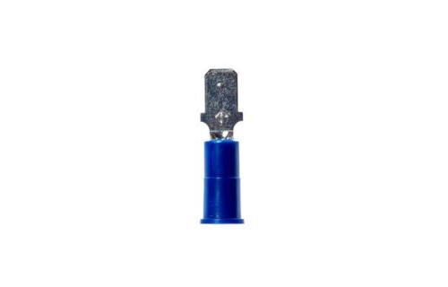 Vinyl Insulated Butted-Seam Male Disconnects, Barrel Crimp, 16-14 AWG, Blue, 25/bag Vinyl Insulated Butted-Seam Male Disconnects, Barrel Crimp, 16-14 AWG, Blue, 25/bag