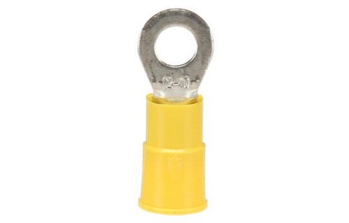 Vinyl Insulated Ring Terminals, 12-10 AWG, Stud Size 10, 25/bag