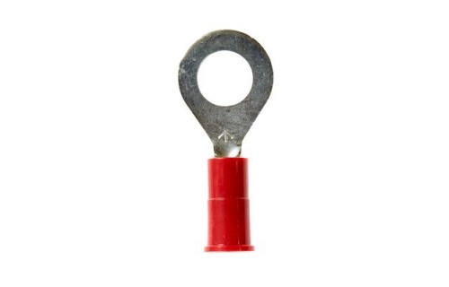 Vinyl Insulated Ring Terminals, 22-18 AWG, Stud Size 6, 25/bag