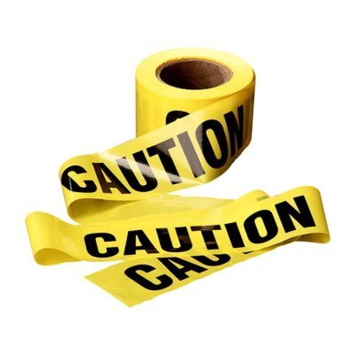 Barricade Tape, CAUTION, 3 in x 1000 ft, Yellow