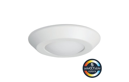Halo 4in Surface Backlit LED Downlight, 5CCT, 800L, Matte White