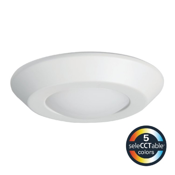 Halo 4in Surface Backlit LED Downlight, 5CCT, 800L, Matte White