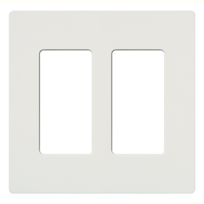 Claro Wall Plate, 2-Gang, Designer Gloss White, Screwless