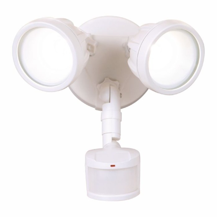 Twin Head LED Motion Floodlight, White