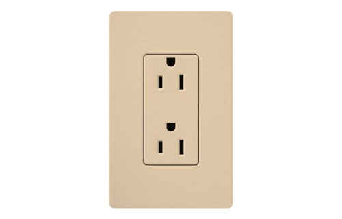 Claro 15A Dual Receptacle, Satin, Desert Stone