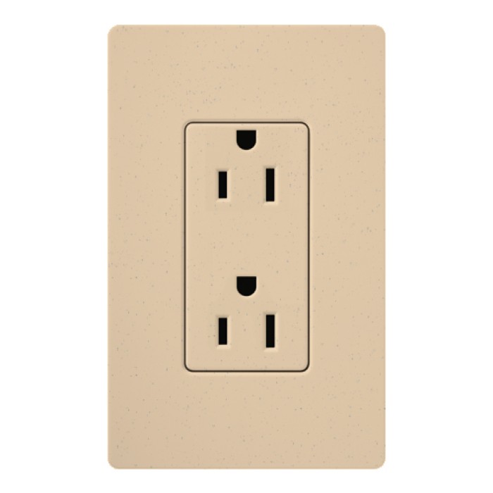 Claro 15A Dual Receptacle, Satin, Desert Stone