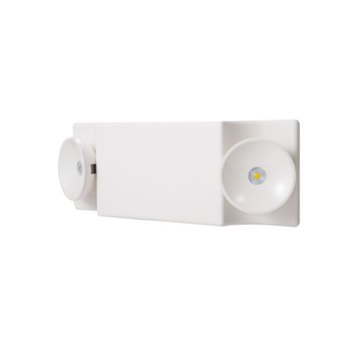 Sure-Lites LED Emergency Light, 2-Head, 17ft Cover, NiCad Battery, White